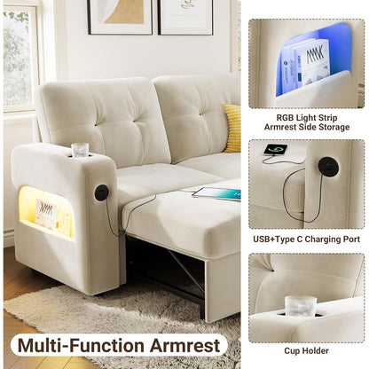 Divano letto 84 posti, divano componibile modulare con contenitore reversibile