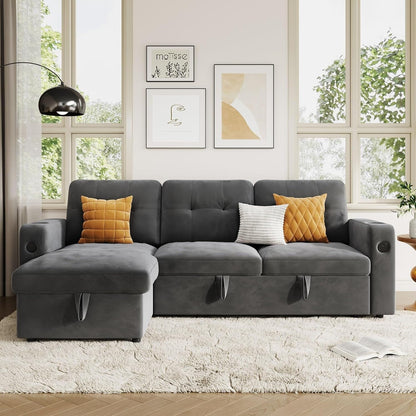 Divano letto 84 posti, divano componibile modulare con contenitore reversibile