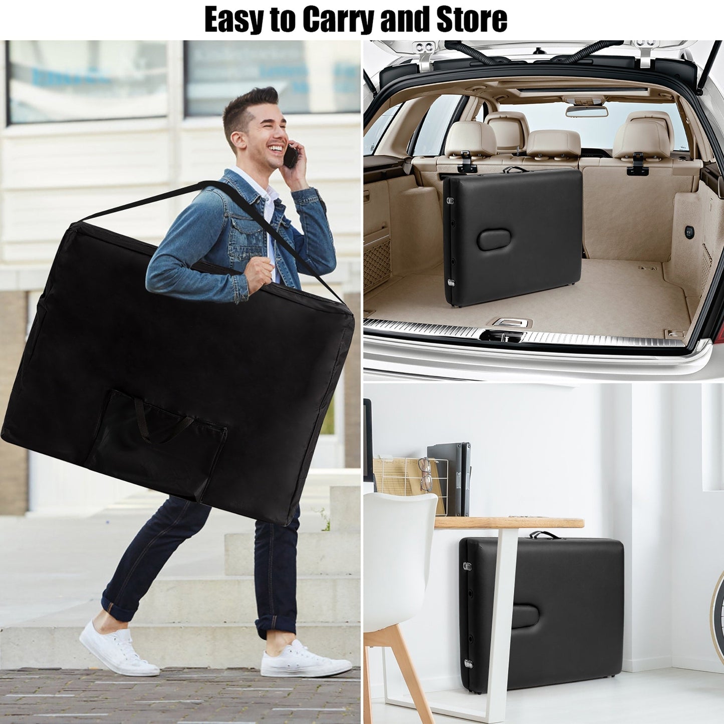 Lettino da massaggio portatile Costway 84''L regolabile per spa viso e tatuaggi