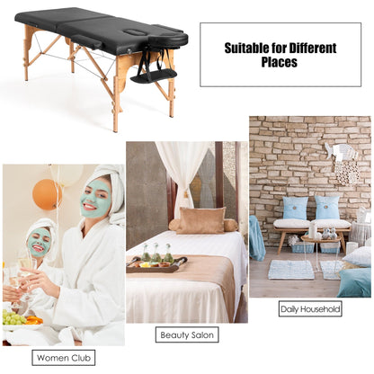 Lettino da massaggio portatile Costway 84''L regolabile per spa viso e tatuaggi