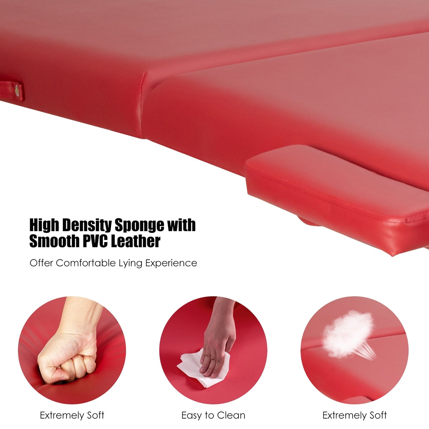 Lettino da massaggio portatile da 84''L, regolabile, per spa viso, tatuaggi, con trasporto