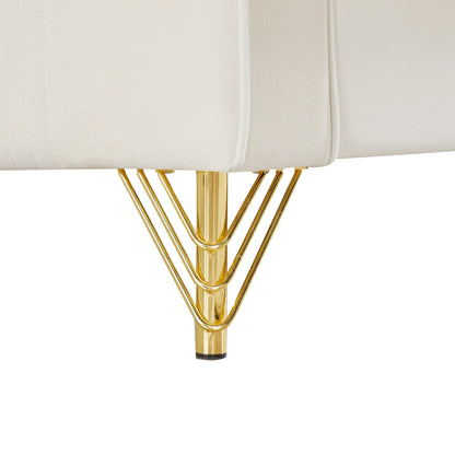 Divano moderno a 3 posti in velluto da 85,44 pollici con gambe in metallo dorato, seduta in schiuma ad alta densità e design senza tempo