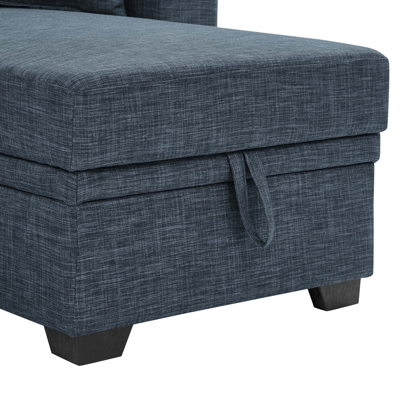 Divano letto imbottito da 85,5'', con spazio di archiviazione disponibile sotto la seduta della chaise longue, che fonde un fascino contemporaneo con una sofisticatezza semplice