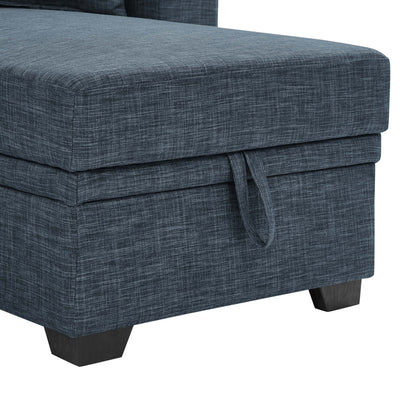 Divano letto imbottito da 85,5'', con spazio di archiviazione disponibile sotto la seduta della chaise longue, che fonde un fascino contemporaneo con una sofisticatezza semplice