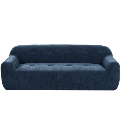 Divano a 3 posti in tessuto ciniglia largo 85,8 pollici con stile capitonné