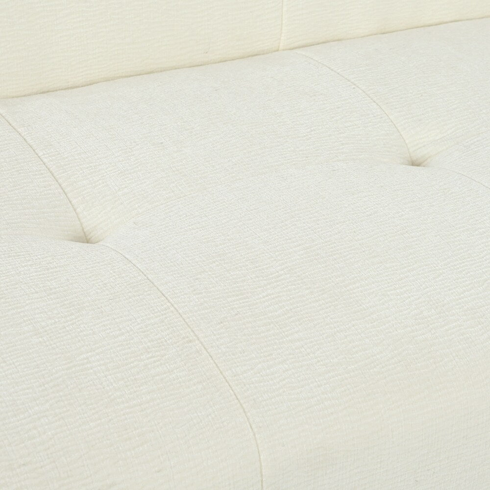 Divano a 3 posti in tessuto ciniglia largo 85,8 pollici con stile capitonné