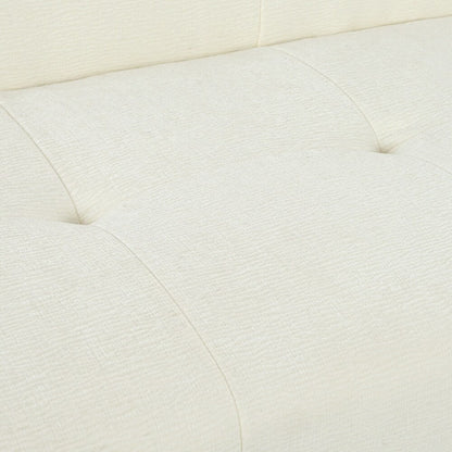 Divano a 3 posti in tessuto ciniglia largo 85,8 pollici con stile capitonné