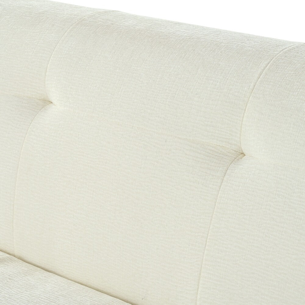 Divano a 3 posti in tessuto ciniglia largo 85,8 pollici con stile capitonné