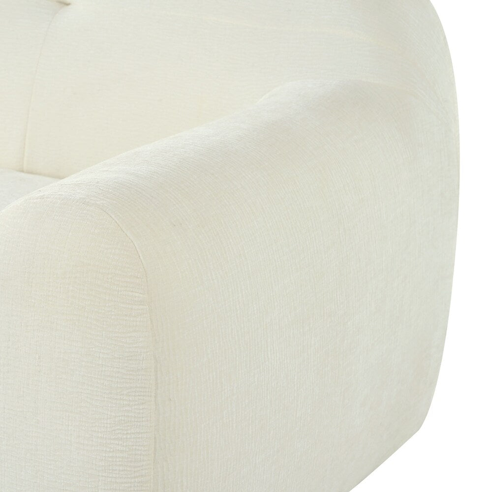 Divano a 3 posti in tessuto ciniglia largo 85,8 pollici con stile capitonné