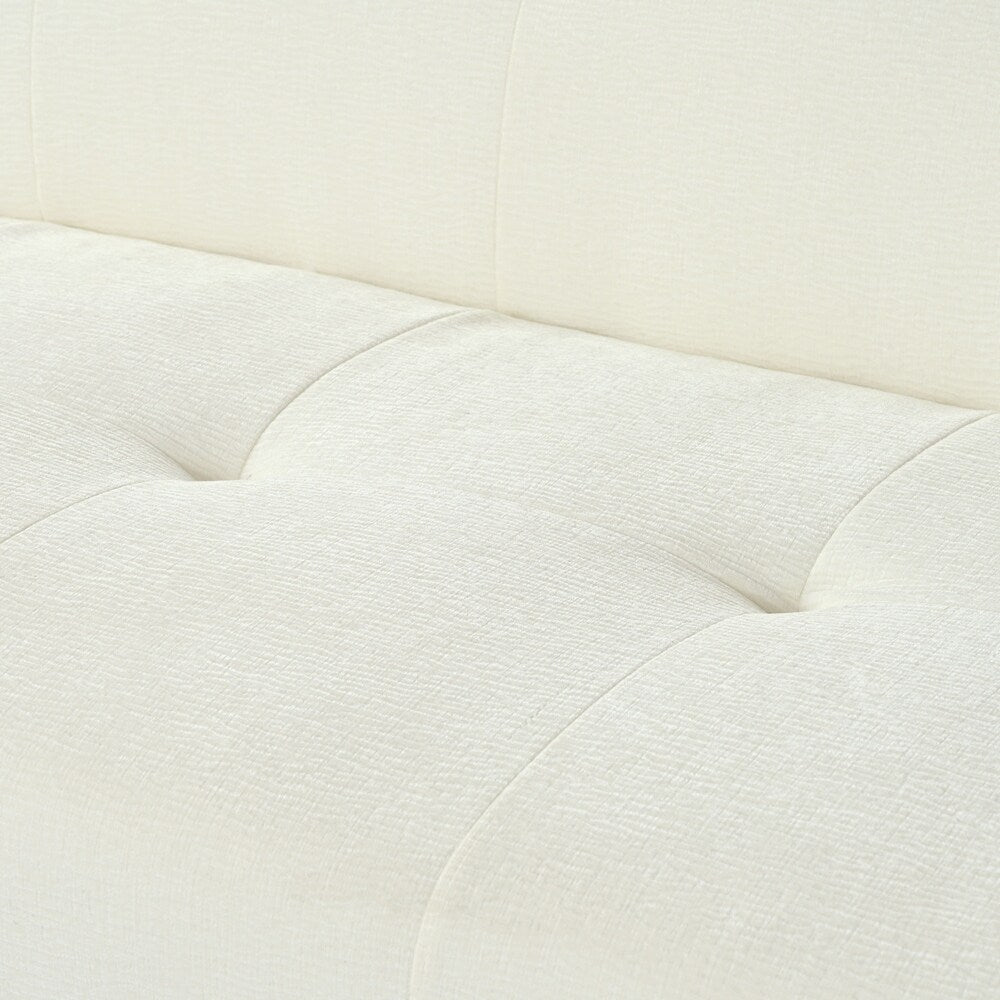 Divano a 3 posti in tessuto ciniglia largo 85,8 pollici con stile capitonné