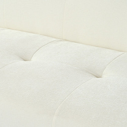 Divano a 3 posti in tessuto ciniglia largo 85,8 pollici con stile capitonné