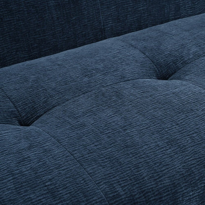 Divano a 3 posti in tessuto ciniglia largo 85,8 pollici con stile capitonné