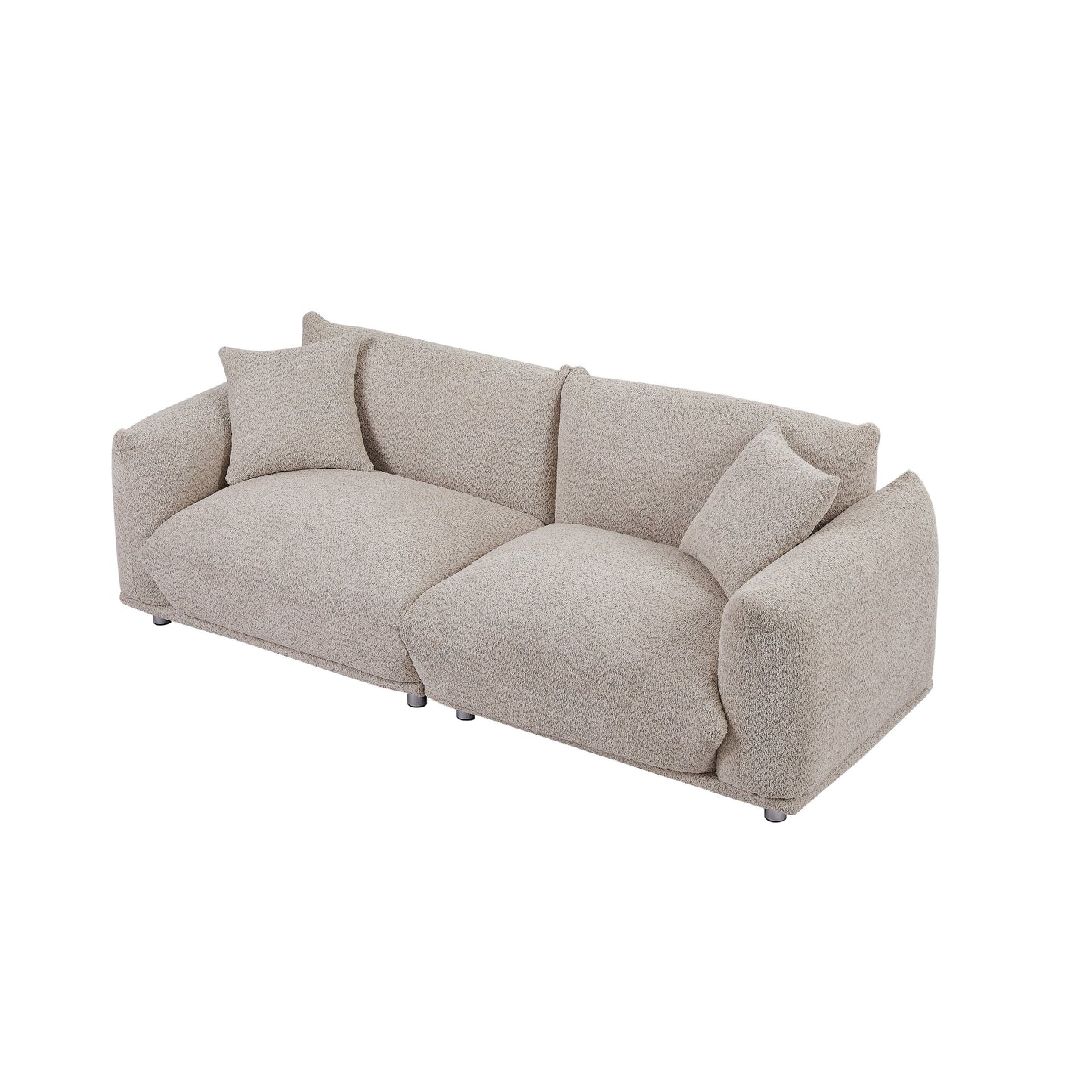 Divano 3 posti in tessuto 85.82 con struttura in legno massello e 2 cuscini