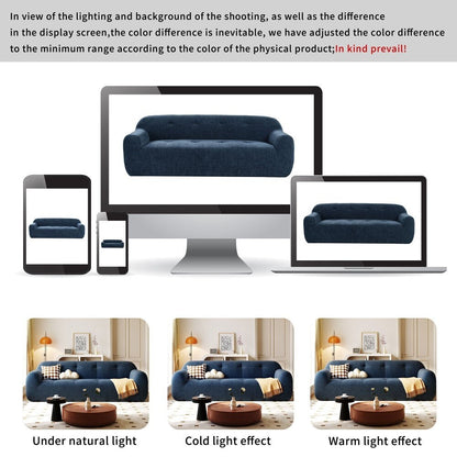 Divano moderno a 3 posti in ciniglia con design a compressione di spugna completa e schiuma senza polvere