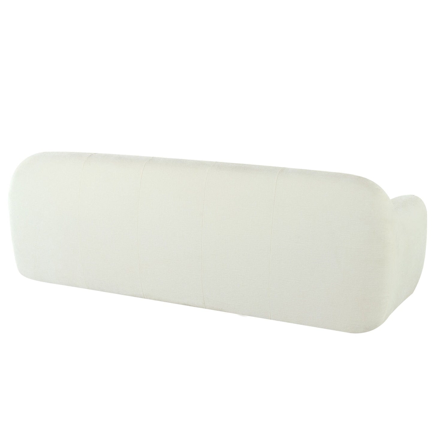 Divano a 3 posti in tessuto ciniglia largo 85,8 con stile capitonné, design a compressione completa della spugna, con schiuma senza polvere