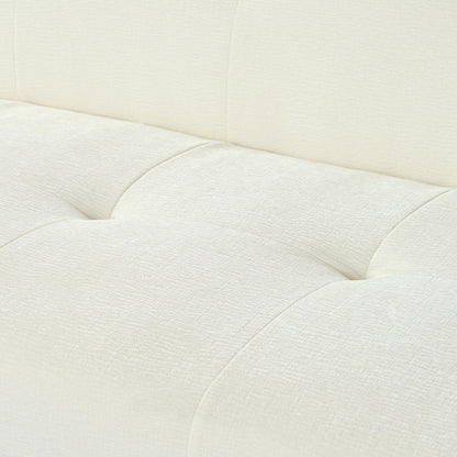 Divano a 3 posti in tessuto ciniglia largo 85,8 con stile capitonné, design a compressione completa della spugna, con schiuma senza polvere