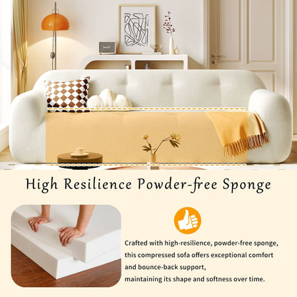 Divano a 3 posti in tessuto ciniglia largo 85,8 cm, design a compressione completa in spugna, con schiuma senza polvere, molle insacchettate per un comfort extra