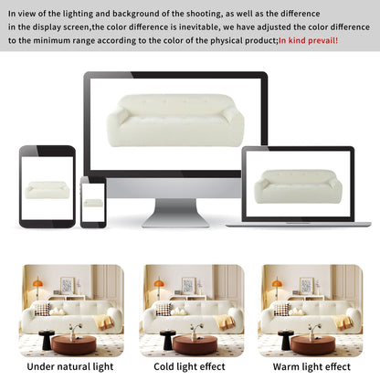 Divano a 3 posti in tessuto ciniglia largo 85,8 cm, design a compressione completa in spugna, con schiuma senza polvere, molle insacchettate per un comfort extra