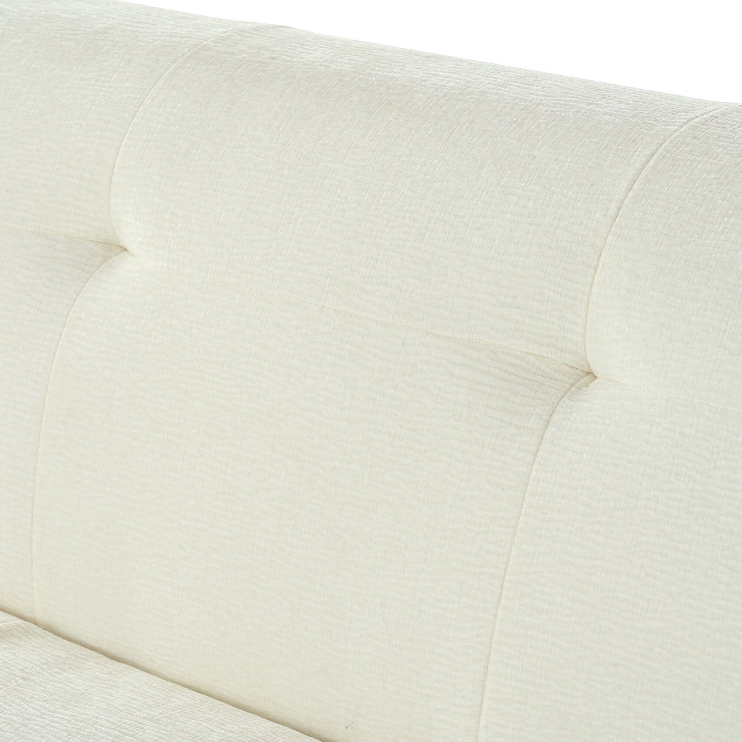 Divano a 3 posti in tessuto ciniglia largo 85,8 cm, design a compressione completa in spugna, con schiuma senza polvere, molle insacchettate per un comfort extra