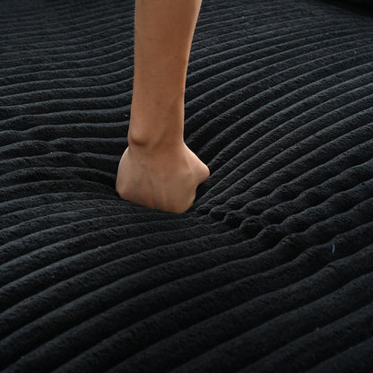 Divano chaise longue in velluto a coste da 86,5 pollici con 2 porte USB, portabicchieri e capacità di 550 libbre