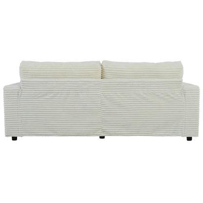 Divano chaise longue in velluto a coste da 86,5 pollici con 2 porte USB, portabicchieri e capacità di 550 libbre