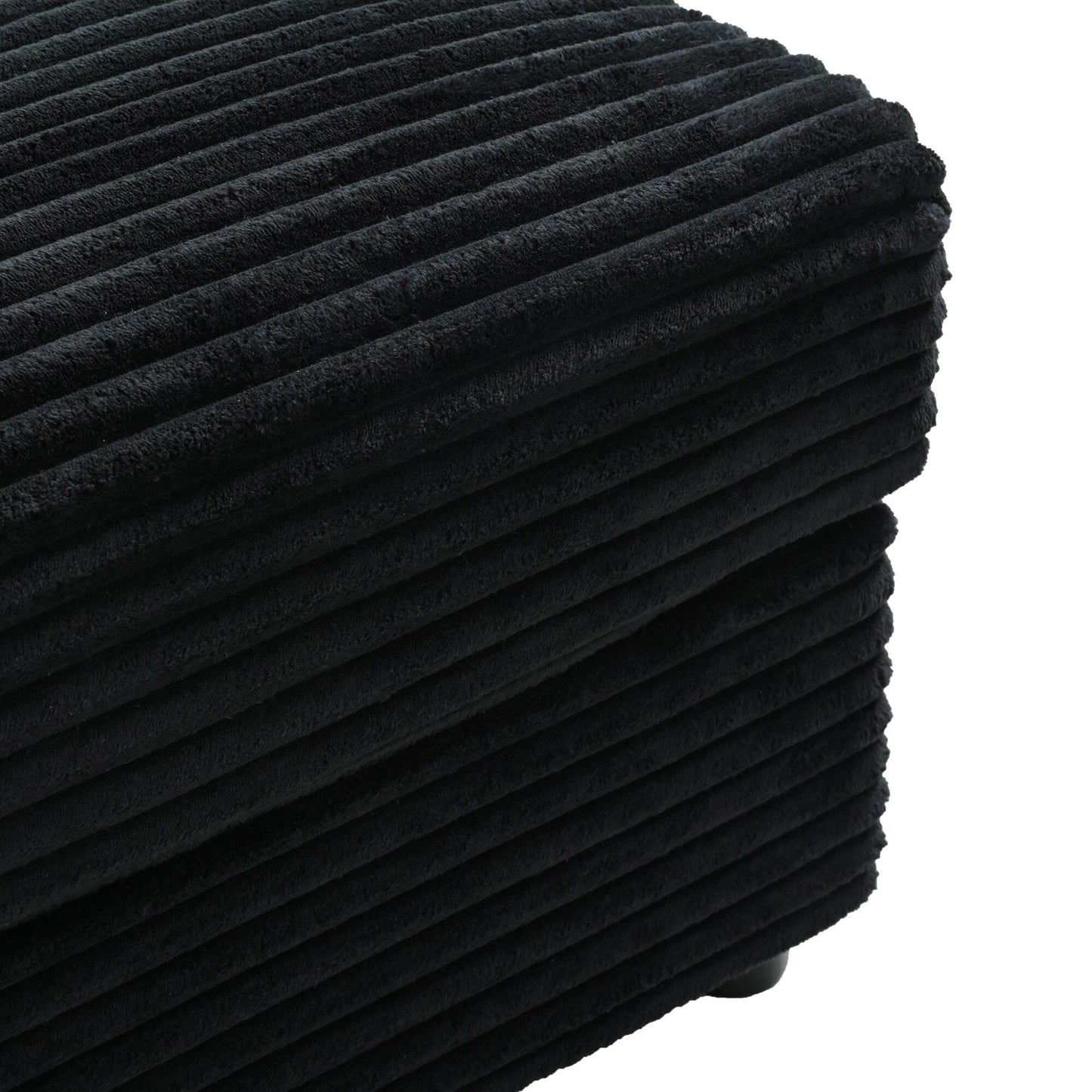 Divano chaise longue in velluto a coste da 86,5 pollici con 2 porte USB, portabicchieri e capacità di 550 libbre