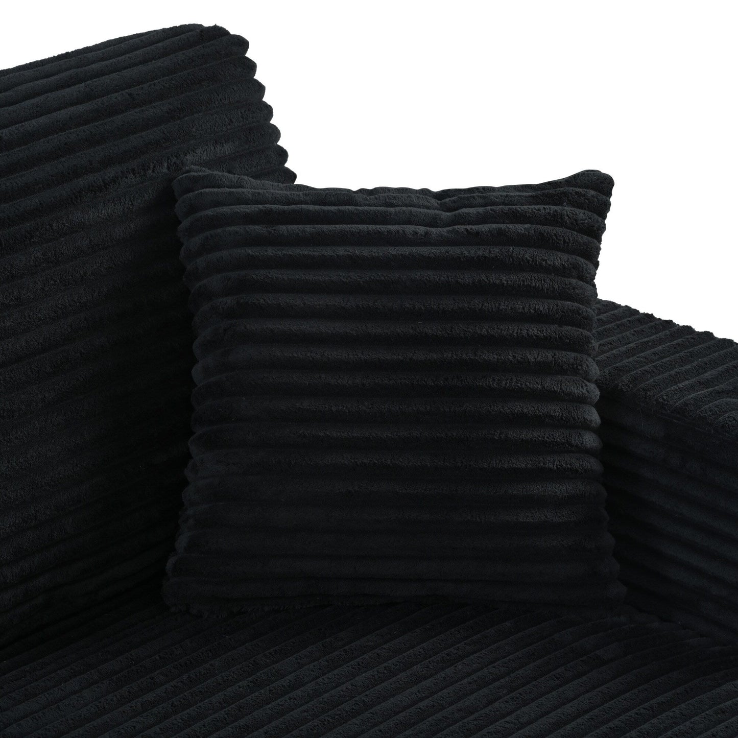 Divano chaise longue in velluto a coste da 86,5 pollici con 2 porte USB, portabicchieri e capacità di 550 libbre