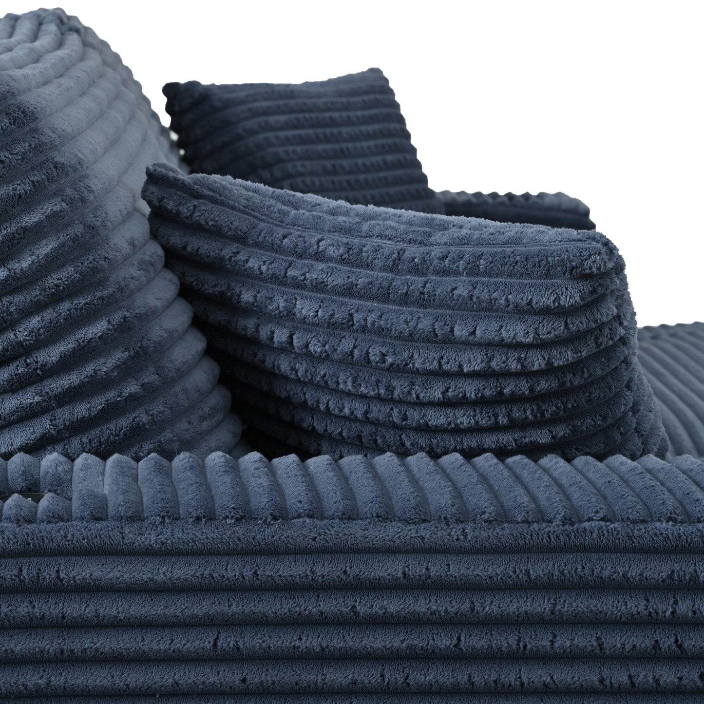 Divano chaise longue in velluto a coste da 86,5 pollici con 2 porte USB, portabicchieri e capacità di 550 libbre