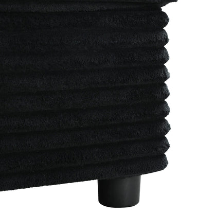 Divano chaise longue in velluto a coste da 86,5 pollici con 2 porte USB, portabicchieri e capacità di 550 libbre