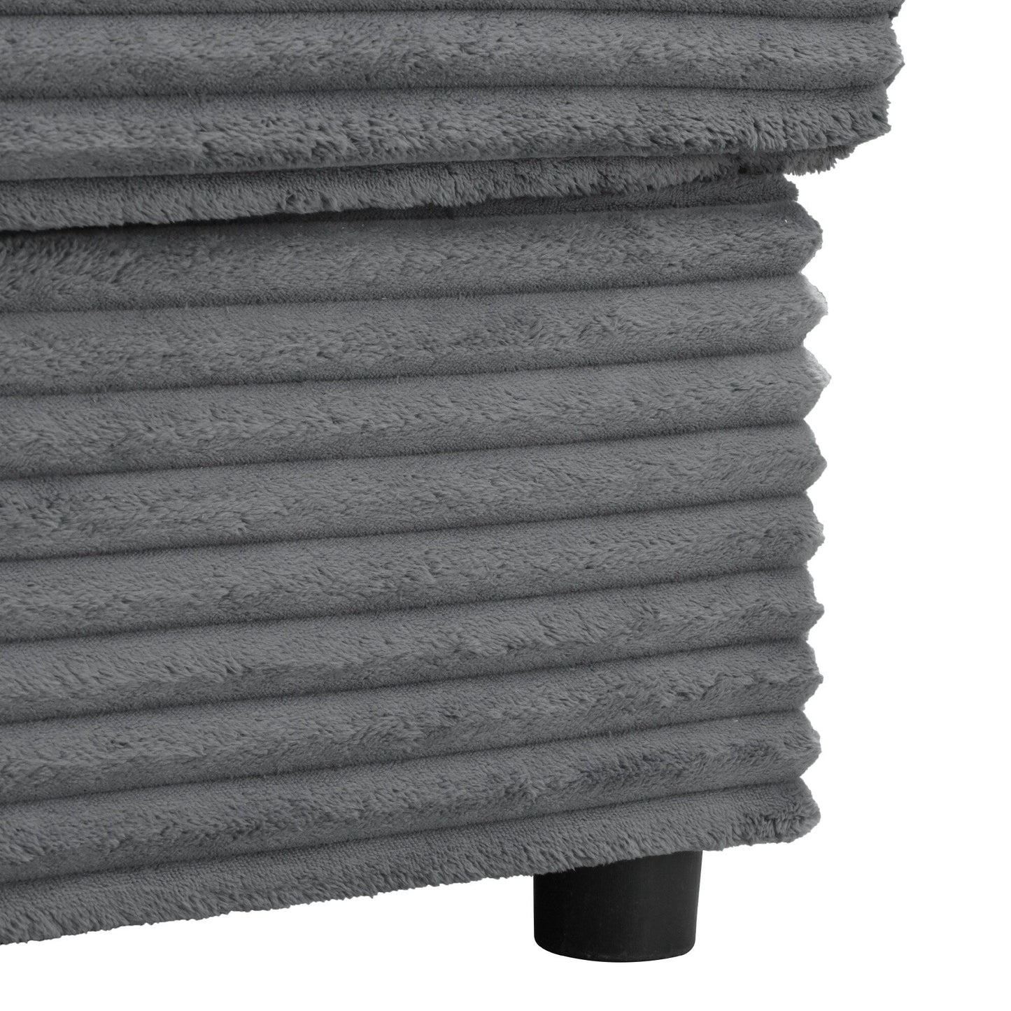 Divano chaise longue in velluto a coste da 86,5 pollici con 2 porte USB, portabicchieri e capacità di 550 libbre