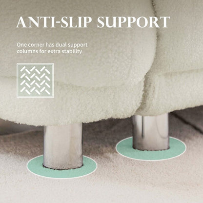 Divano Teddy Velvet Large Bread con cuscini bianchi 86.5