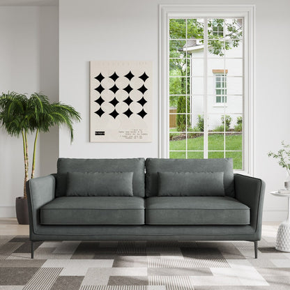 86.61Divano moderno minimalista antigraffio e impermeabile, grigio scuro