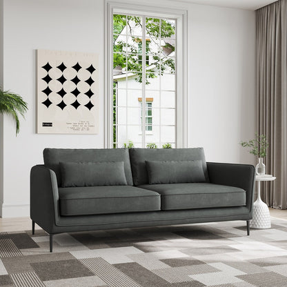 86.61Divano moderno minimalista antigraffio e impermeabile, grigio scuro