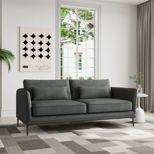 86.61Divano moderno minimalista antigraffio e impermeabile, grigio scuro