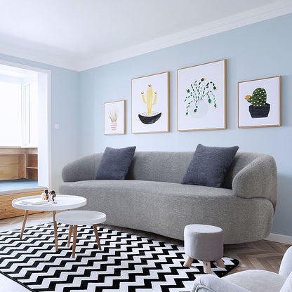 Divano moderno curvo imbottito in tessuto da 86,61 pollici a 3 posti