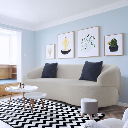 Divano moderno curvo imbottito in tessuto da 86,61 pollici a 3 posti