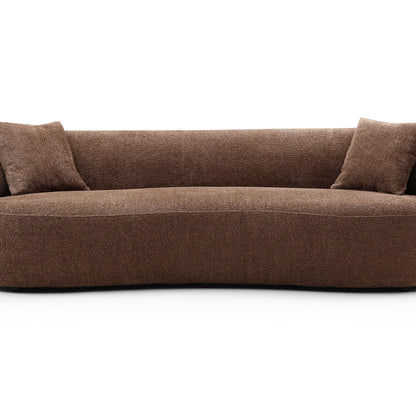 Divano moderno curvo imbottito in tessuto da 86,61 pollici a 3 posti