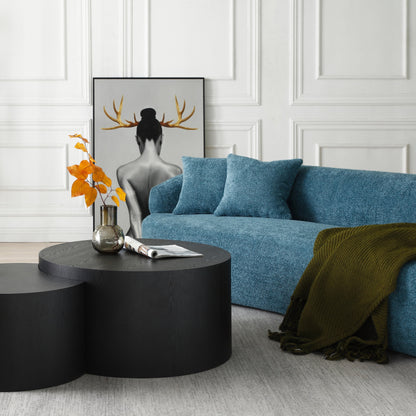 Divano moderno curvo imbottito in tessuto da 86,61 pollici a 3 posti