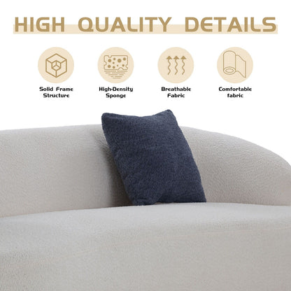 Divano moderno curvo imbottito in tessuto da 86,61 pollici a 3 posti