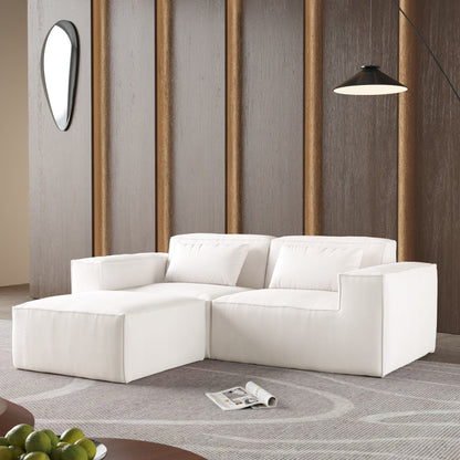 Divano componibile modulare da 86,62 pollici, divano con seduta a due posti, divani moderni e comodi in velluto a coste con chaise longue reversibile