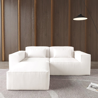 Divano componibile modulare da 86,62 pollici, divano con seduta a due posti, divani moderni e comodi in velluto a coste con chaise longue reversibile