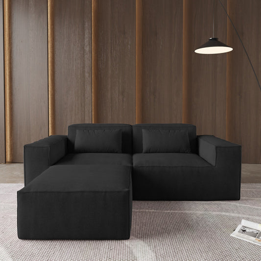 Divano componibile modulare da 86,62 pollici, divano con seduta a due posti, divani moderni e comodi in velluto a coste con chaise longue reversibile