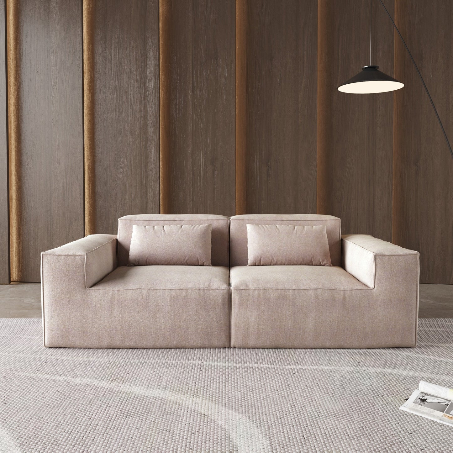 Divano componibile modulare da 86,62 pollici, divano con seduta a due posti enorme, divani moderni e comodi in velluto a coste