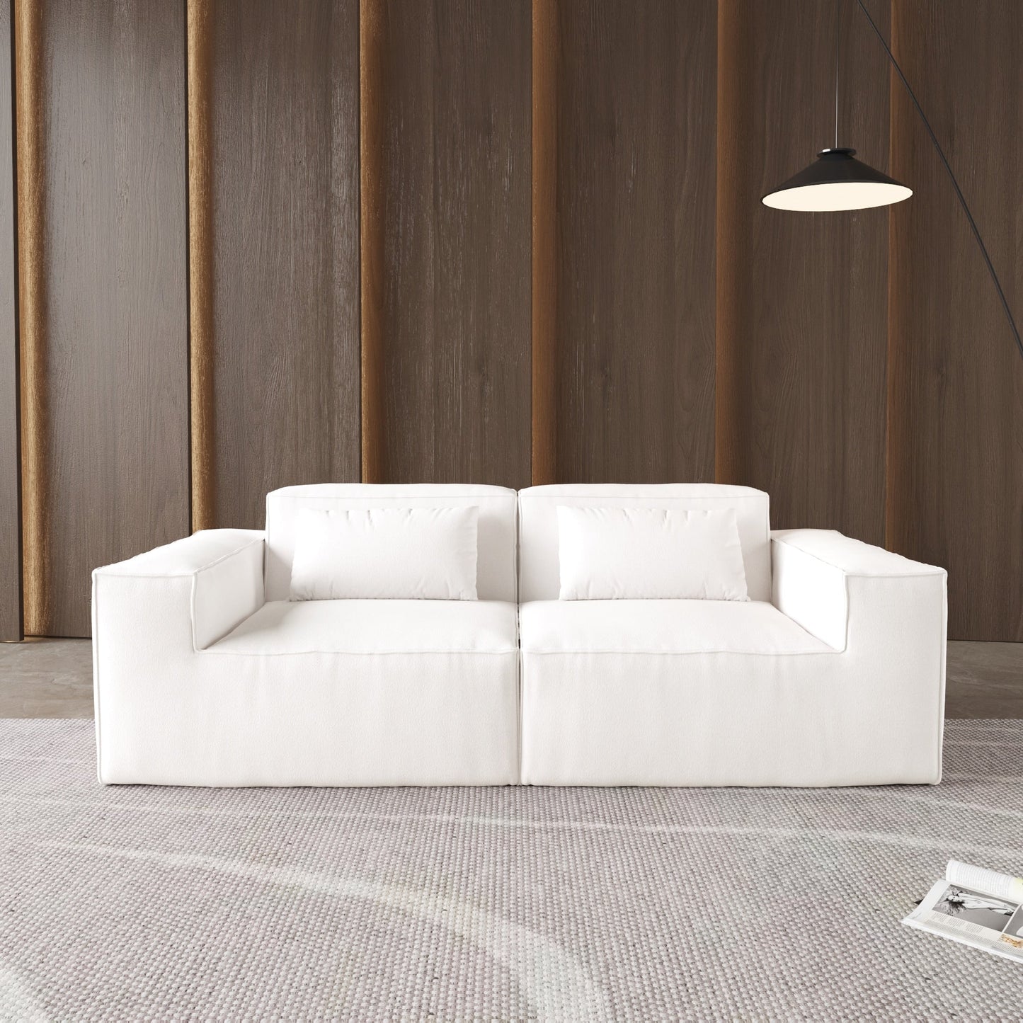 Divano componibile modulare da 86,62 pollici, divano con seduta a due posti enorme, divani moderni e comodi in velluto a coste