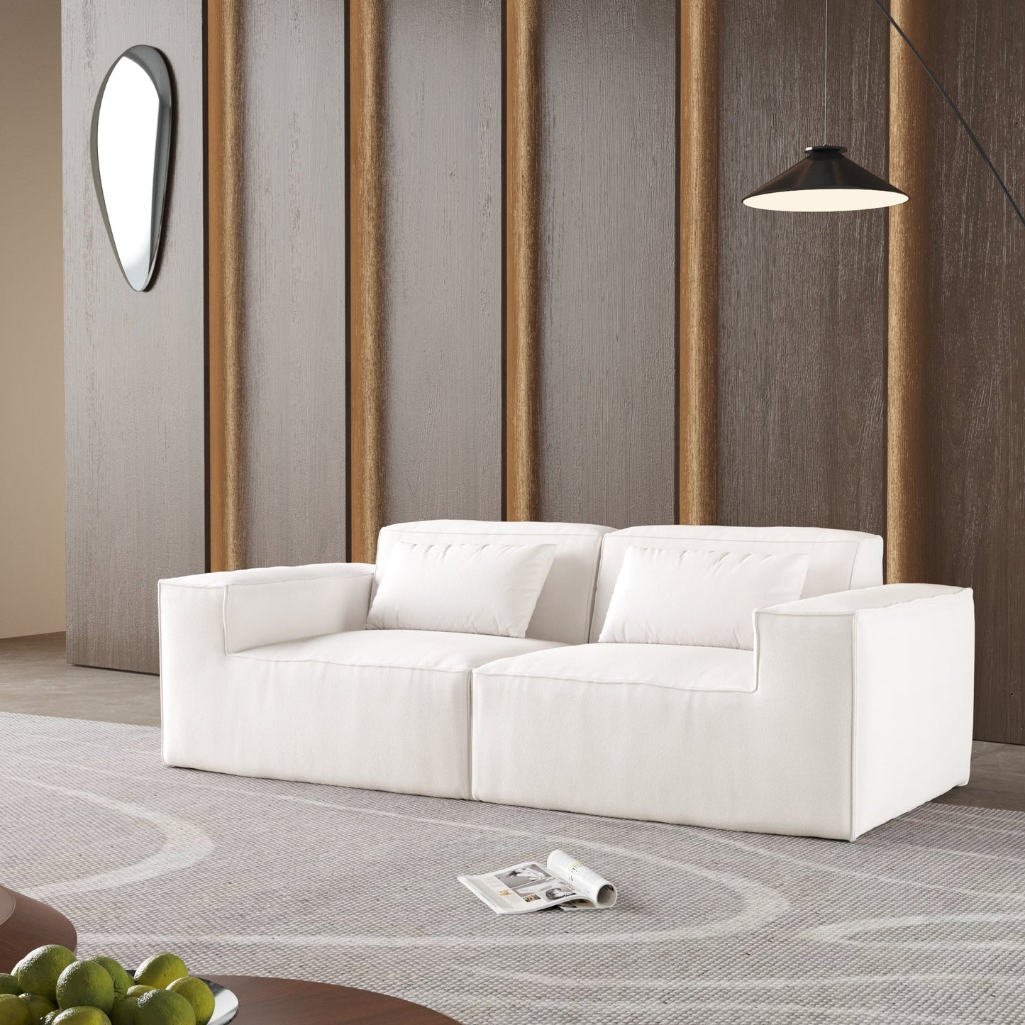 Divano componibile modulare da 86,62 pollici, divano con seduta a due posti enorme, divani moderni e comodi in velluto a coste