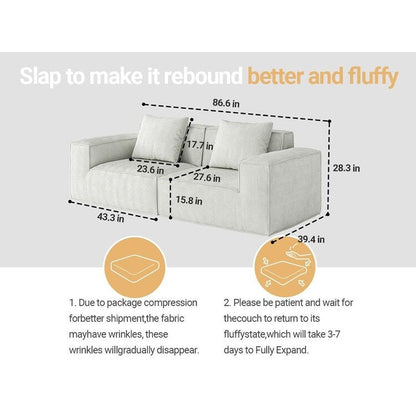 Divano a 3 posti in schiuma 86.6 con ampia profondità di seduta, spugna modellata in un unico pezzo, rivestimento rimovibile e lavabile