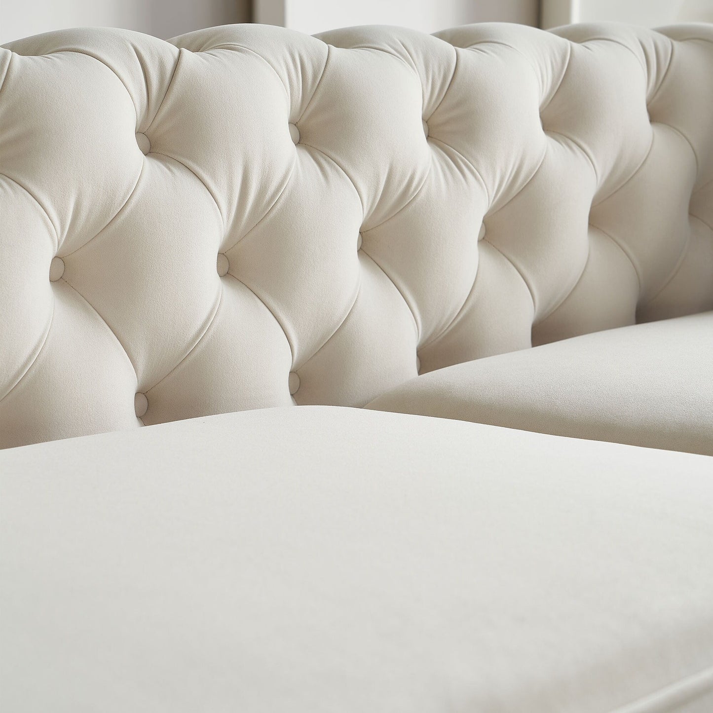 Divano moderno di lusso da 86'' con 2 cuscini decorativi per soggiorno e camera da letto