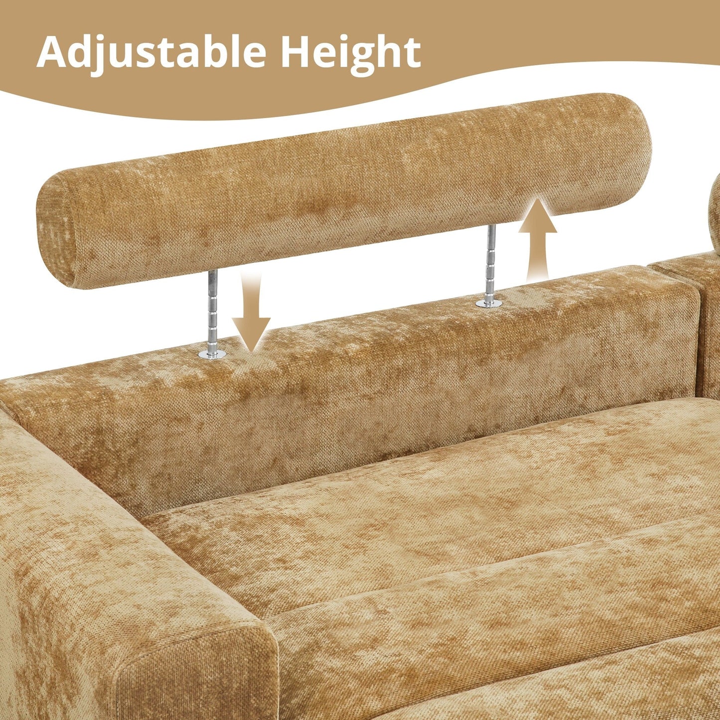 Divano moderno imbottito a 3 posti da 87 pollici, design in ciniglia per soggiorno