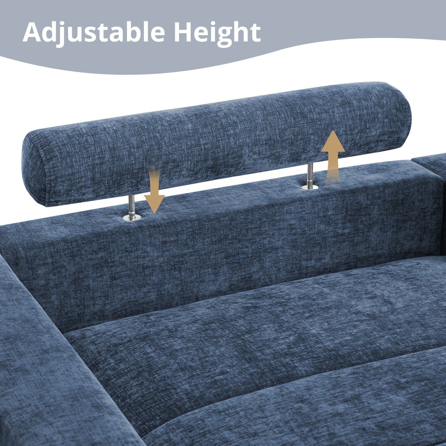 Divano moderno imbottito a 3 posti da 87 pollici, design in ciniglia per soggiorno