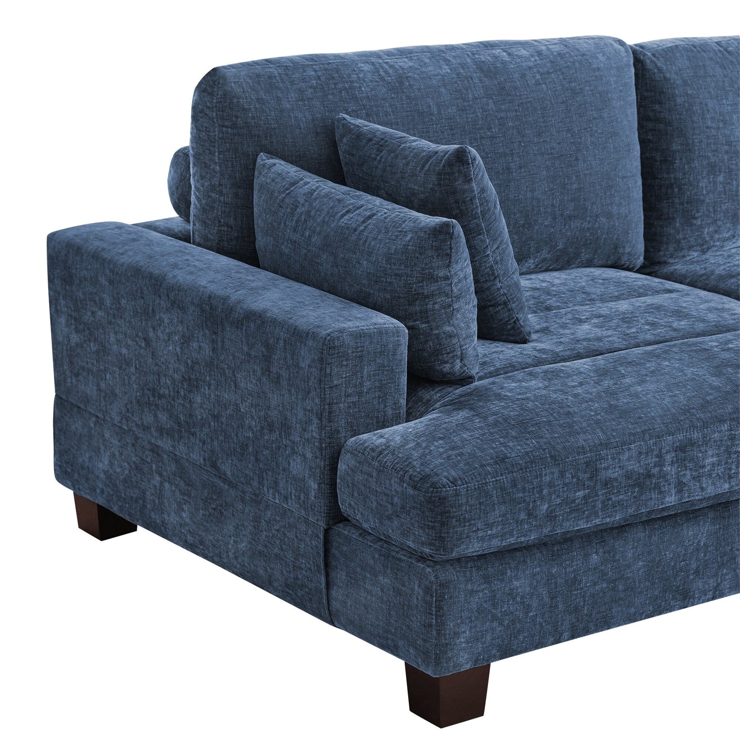 Divano moderno imbottito a 3 posti da 87 pollici, design in ciniglia per soggiorno